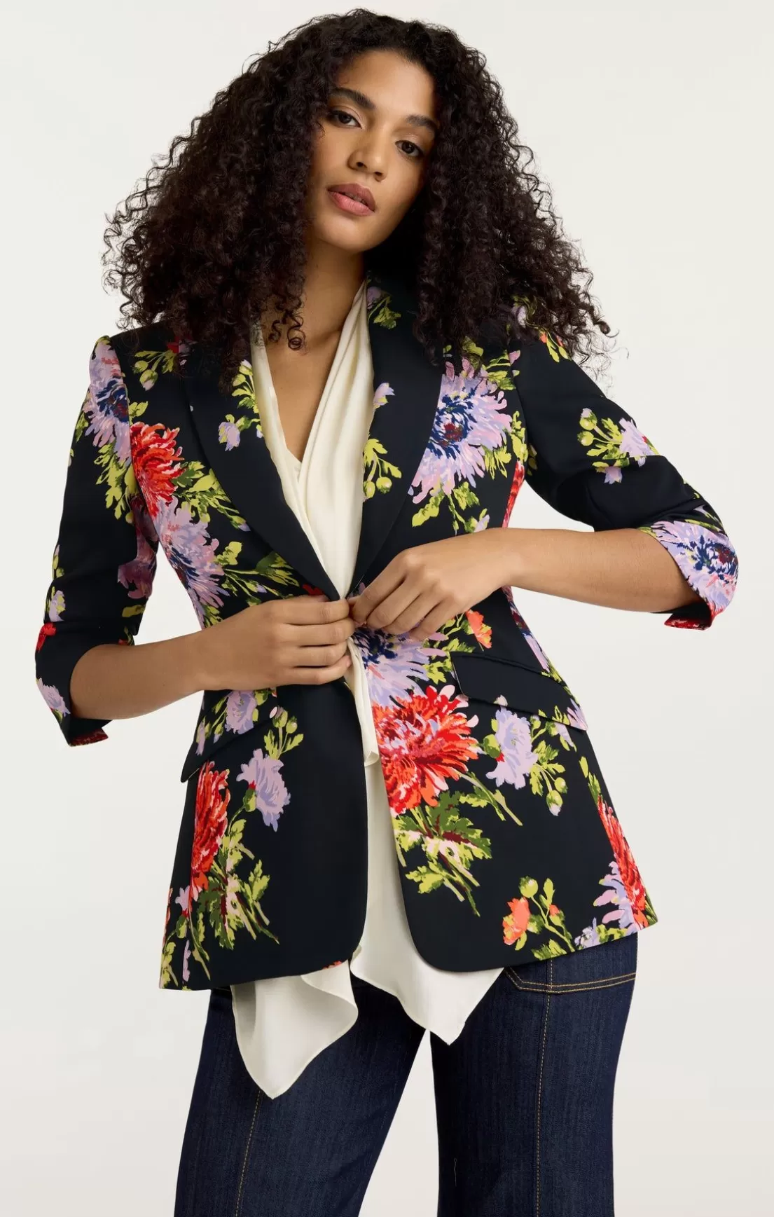 Dark Chrysanthemum Scrunched Cheyenne Blazer*Cinq à Sept Hot