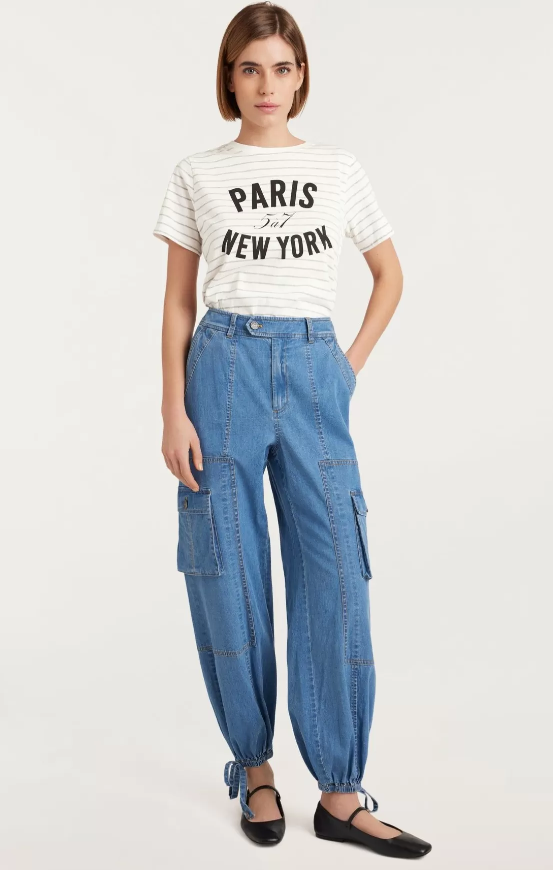 Melange Stripe Paris New York Tee*Cinq à Sept Best Sale