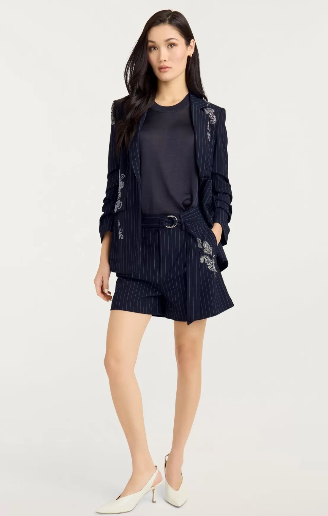 Paisley Pinstripe Khloe Blazer*Cinq à Sept Clearance